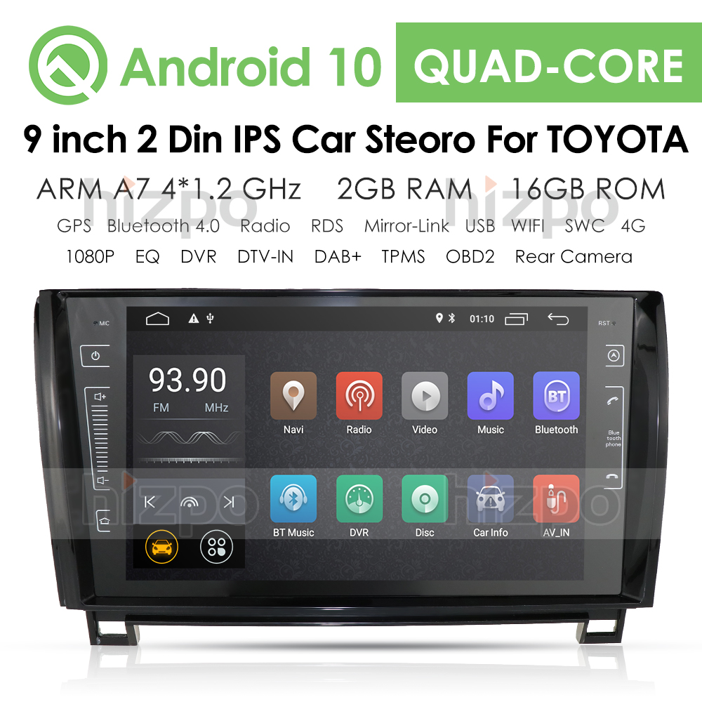 hizpo 9 Inch Android 10 Car Stereo Radio Video Player for Toyota Tundra 2007-2013 Sequoia 2008-2014 with GPS Navigation Can-Bus Mirrorlink Bluetooth OBD2 Multi Touch Screen hizpo 9 Inch Android 10 Car Stereo Radio Video Player for Toyota Tundra 2007-2013 Sequoia 2008-2014 with GPS Navigation Can-Bus Mirrorlink Bluetooth OBD2 Multi Touch Screen